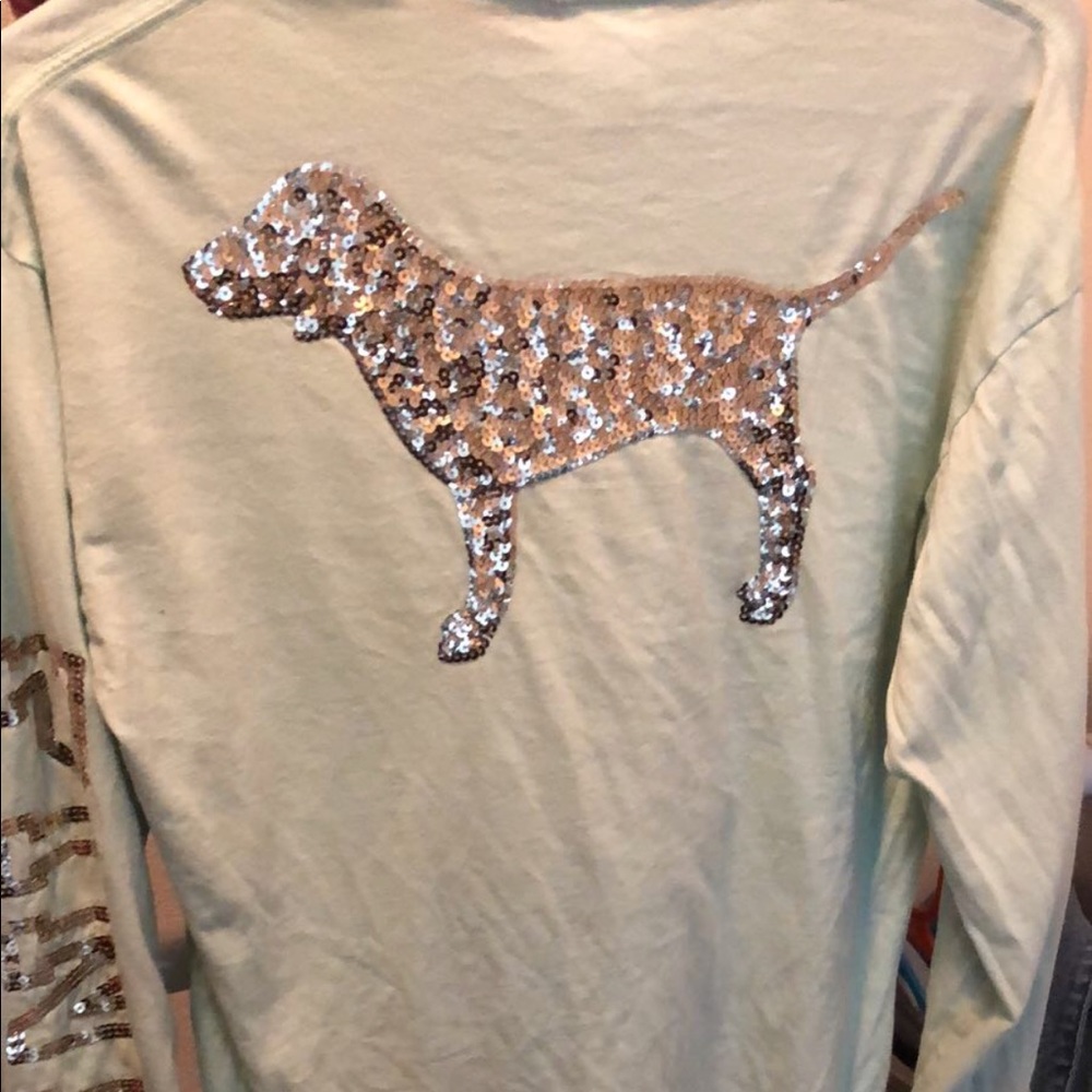 Pink Mint Blue Silver Bling Dog Long Sleeve Shirt